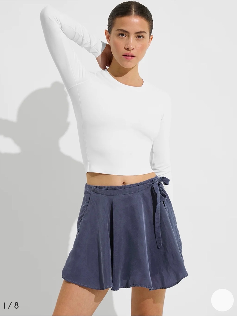 Left On Friday |  Birdie Skirt in Varsity (Navy) Sport Silk Wrap Skort - Size M
